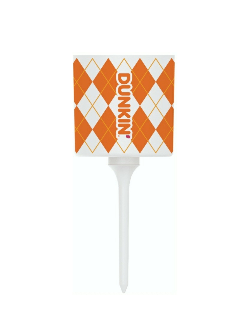 Dunkin Donuts Limited Edition Orange Argyle Golf Tee Cup Holder